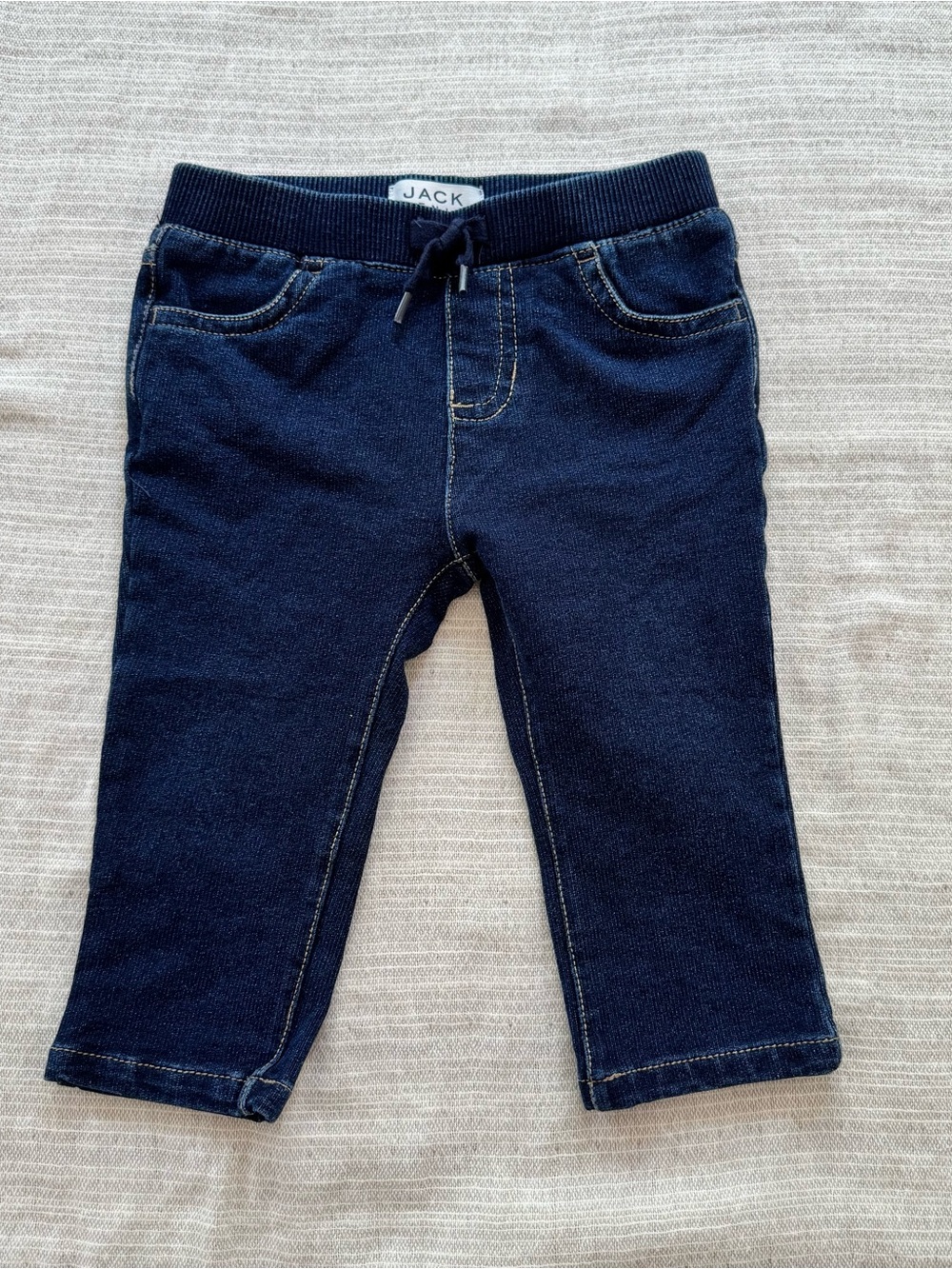 Janie and Jack Dark Navy Knit Denim Jogger Pants